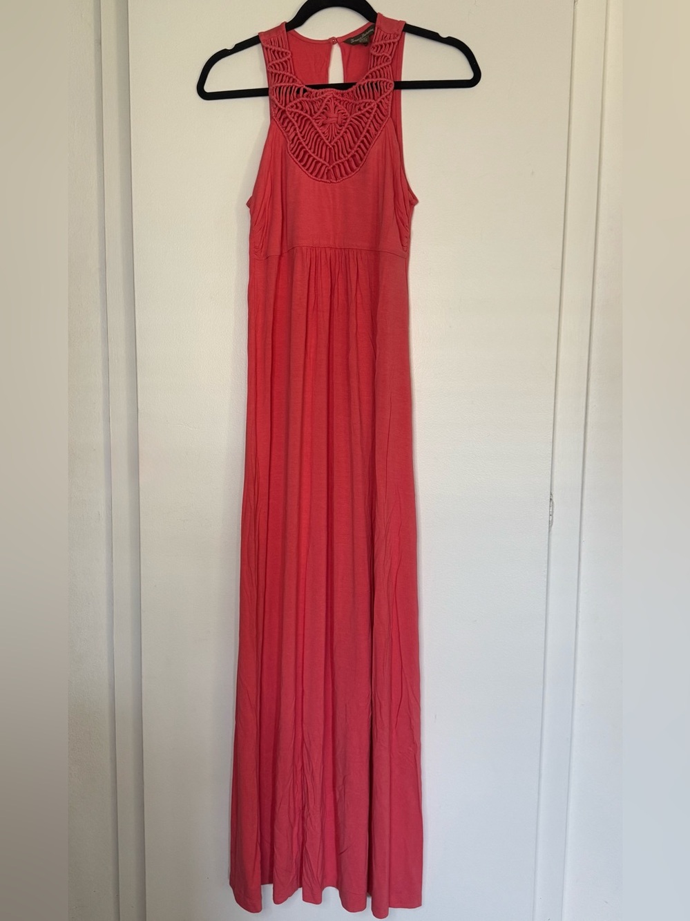 Tommy Bahama Coral Macrame Halter Maxi Dress Small